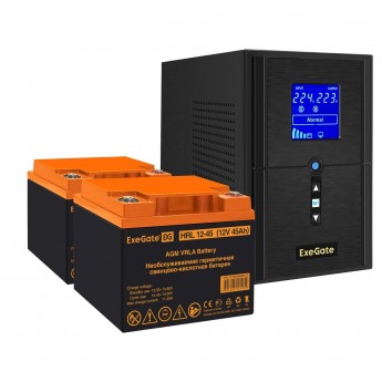 Комплект EXEGATE ИБП EX295987RUS + батарея 45Aч EX285666RUS 2шт