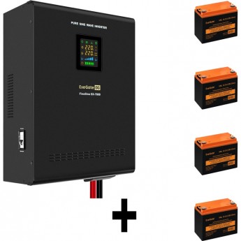 Комплект EXEGATE ИБП EX296005RUS + батарея 33Aч EX285664RUS 4шт